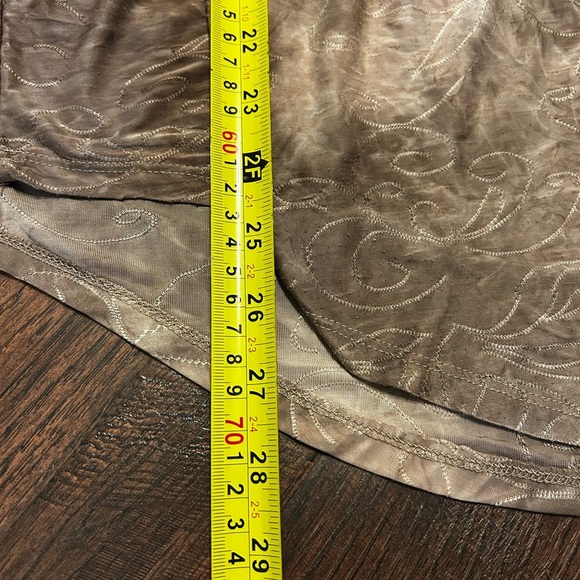 Shannon Ford New York Tan Ombre Silky Short Sleeve Peasant Tunic Top Women 1x - Picture 8 of 8